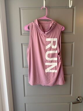 Cali Sport Sleeveless Pink Hooded Run Tank